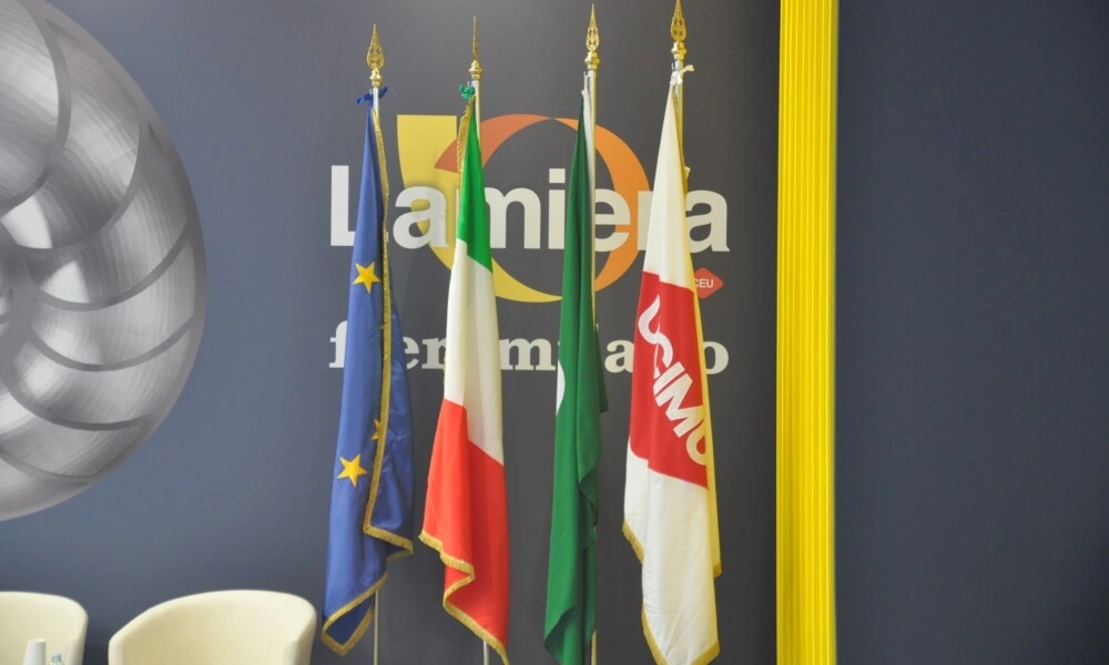 Industrial exhibition Lamiera 2023 - flags and presentation