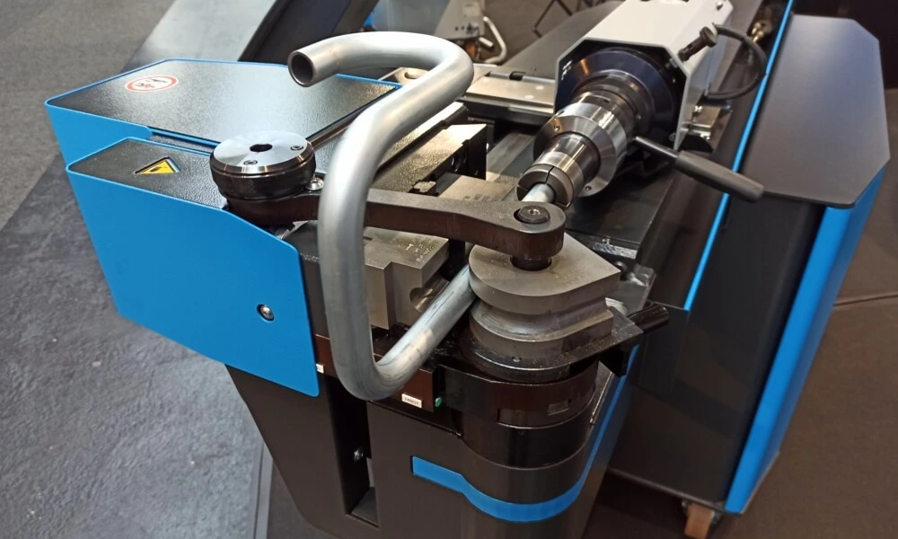 CNC tube bending machine with tube bending tools installed